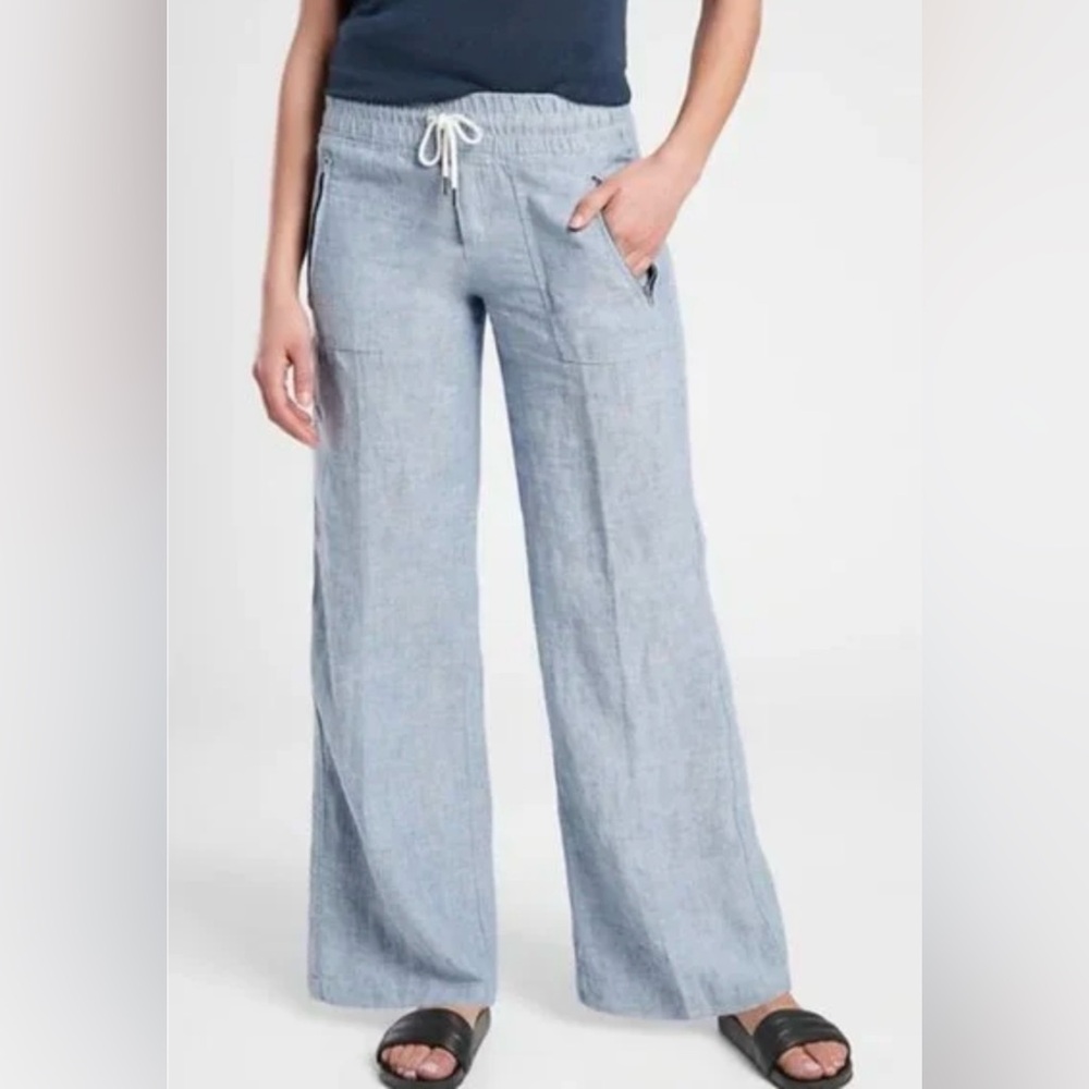 Athleta Cabo Linen Wide Leg Pants